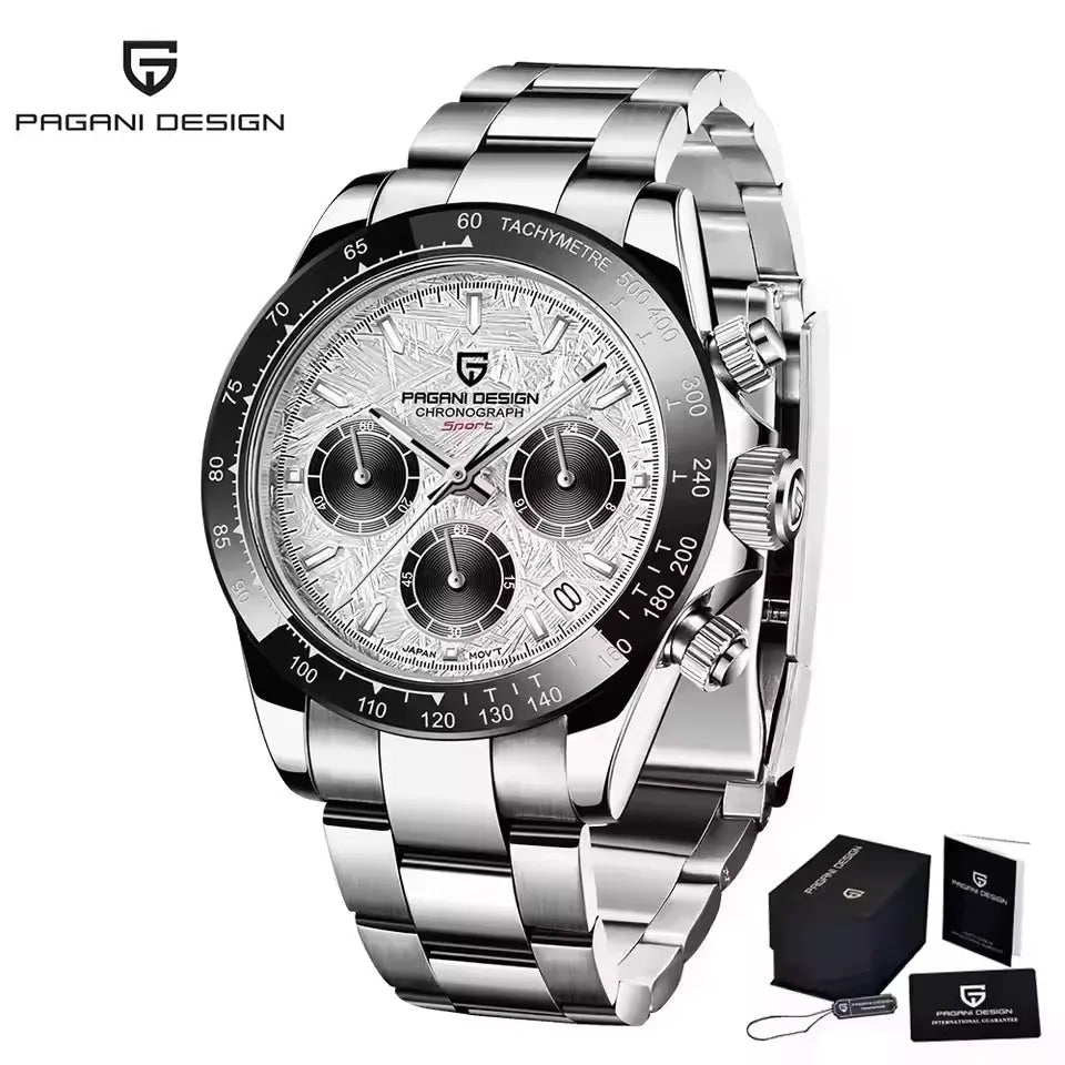 40mm New V2 PAGANI DESIGN Classic fashion Men Quartz Watches Sapphire Retro Chronograph Stainless Steel Waterproof Watch for Men