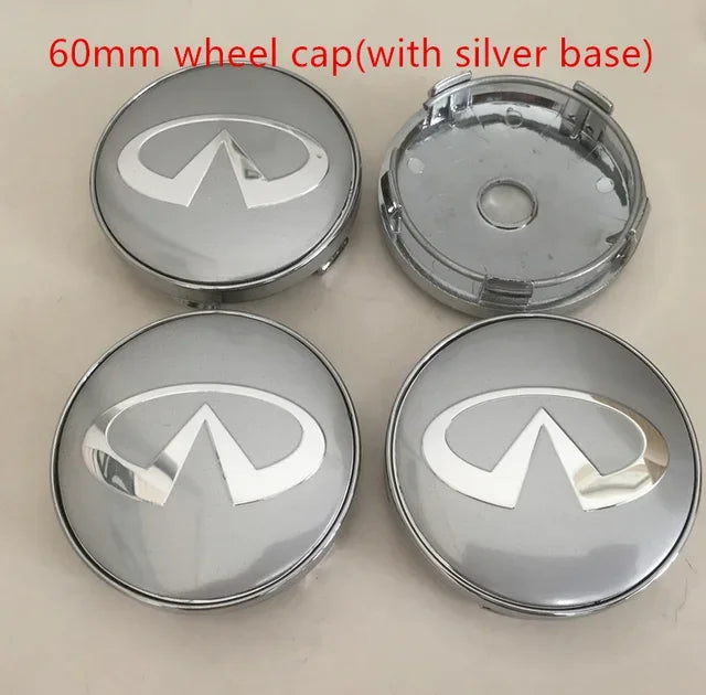 4pcs 56mm 60mm 65mm 68mm infiniti Car Wheel hub Center Cap Badge covers emblem sticker Styling accessories