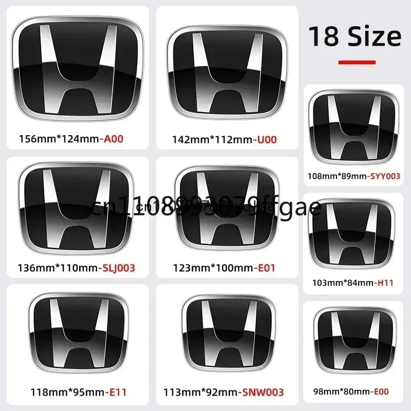 1pcs 3D H Custom Badge Decal for Honda Civic VEZEL CRV City Accord Fit Odyssey Car Hood Front Grill Rear Trunk H Logo Sticker