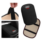Suede Leather Armrest Mat Arm Rest Protection Cushion Auto Armrest Valve Cap For Audi Sline S3 A4 S4 TT Q1 C2 Q3 S7 B8 B9 8P 8V