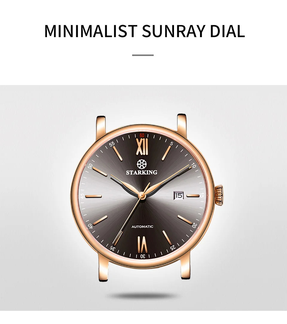 STARKING Sapphire 8215 Automatic Watch Fashion Sports Business Casual Wristwatch Waterproof Wear-resistant Watch Gifts for Men