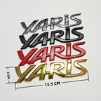 3D Metal Yaris Logo Emblem Badge Matte black Chrome Plated Trunk Letter Sticker For Toyota Yaris Car Exterior Decor Accessories