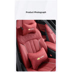 Nappa Leather Car Headrest Neck Pillow Waist Cushioning For Chevrolet Spark Captiva Cruze Malibu Equinox Trax Camaro Blazer