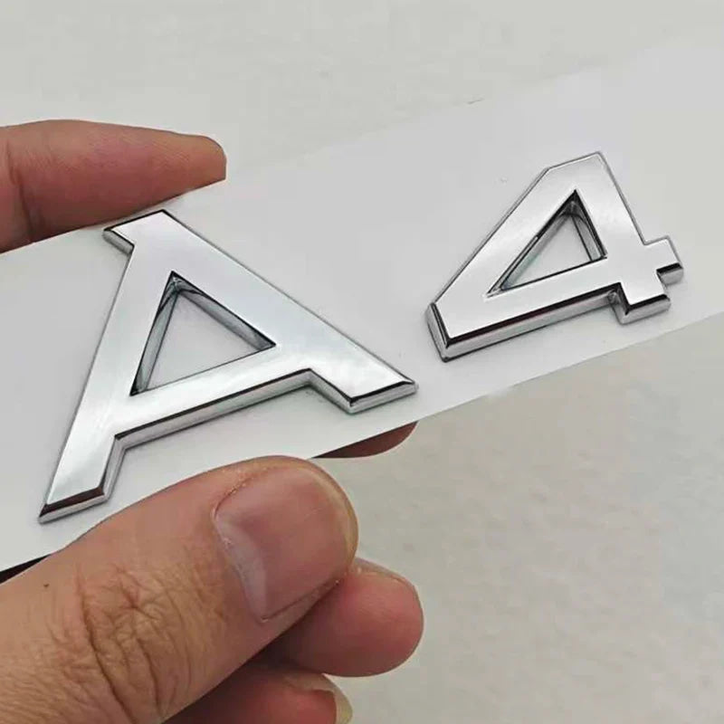 3D ABS Chrome Black Car Letters A4 A6 Logo Rear Trunk Badge Sticker Decals For Audi A4 A6 Auto Tail Marking Accessories