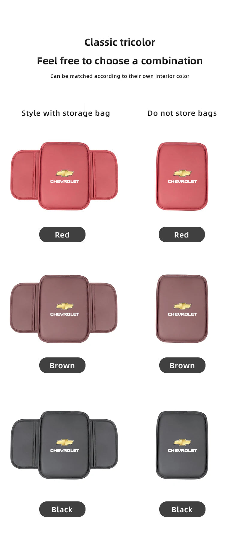 Leather Car Armrest Box Pad Auto Armrest Mat High Quality Accessorie For Chevrolet Camaro Colorado Cobalt Beat Groove Volt Trax