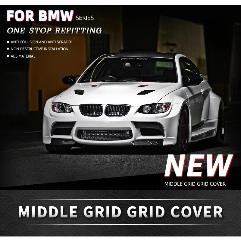 2Pcs Car Style Black Front Kidney Double Slat Grill Grille for-BMW E92 E93 3-Series 328I 335I Coupe LCI 2010-2013