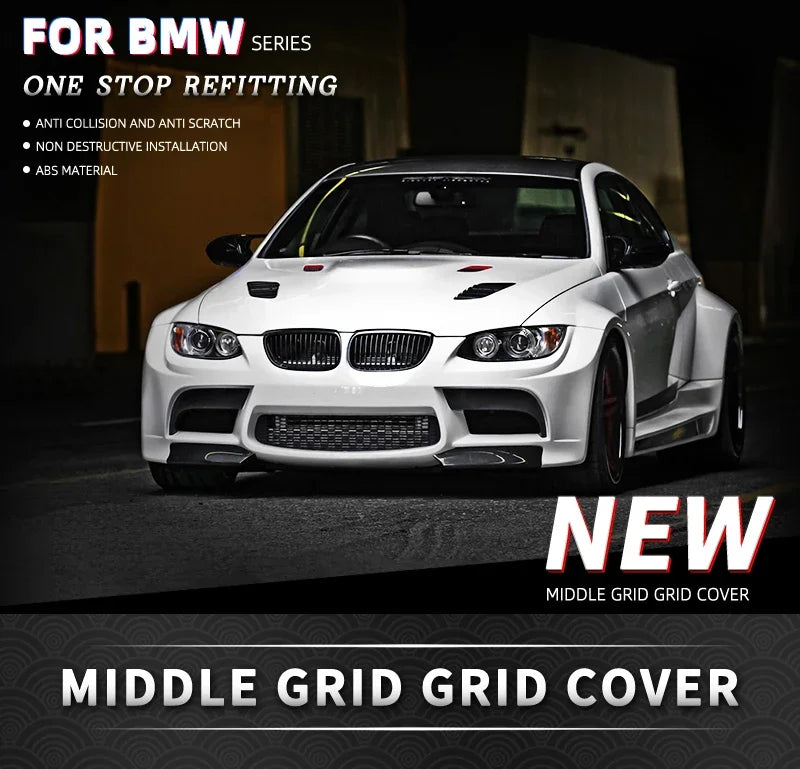 2Pcs Car Style Black Front Kidney Double Slat Grill Grille for-BMW E92 E93 3-Series 328I 335I Coupe LCI 2010-2013