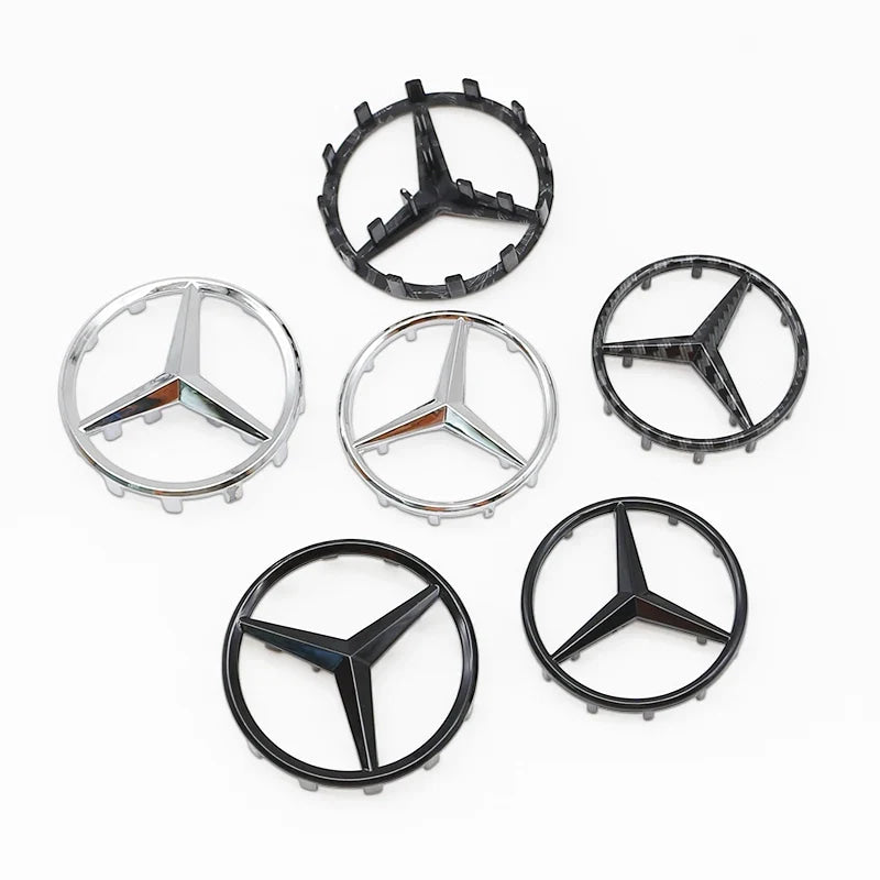 52mm 57mm Pins Sticker Car Steering Wheel Emblem Badge For Mercedes Benz C E S Class CLA CLS W212 W205 W204 Styling Accessories