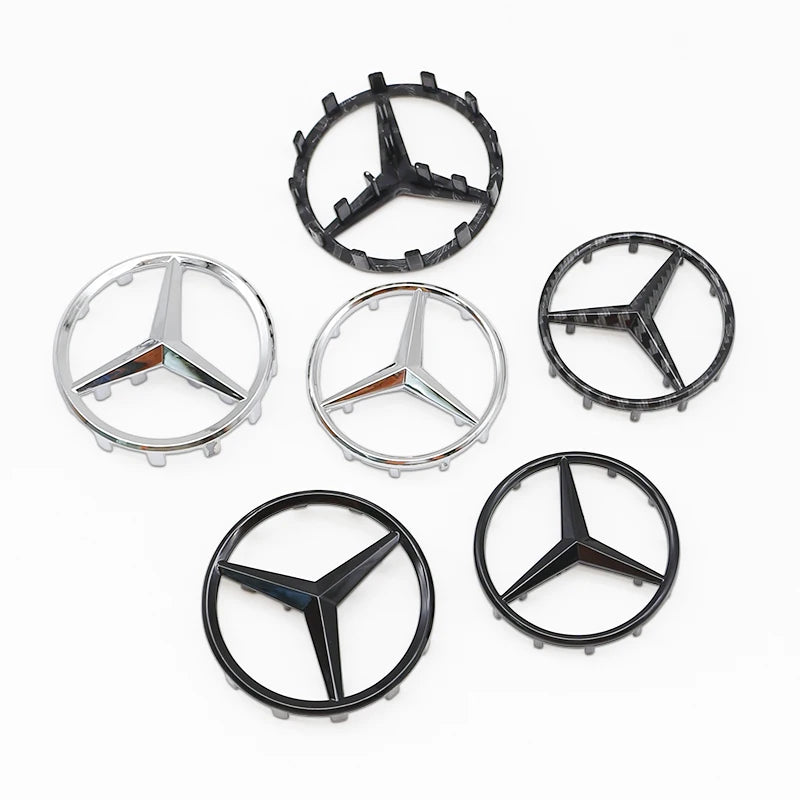 52mm 57mm Pins Sticker Car Steering Wheel Emblem Badge For Mercedes Benz C E S Class CLA CLS W212 W205 W204 Styling Accessories