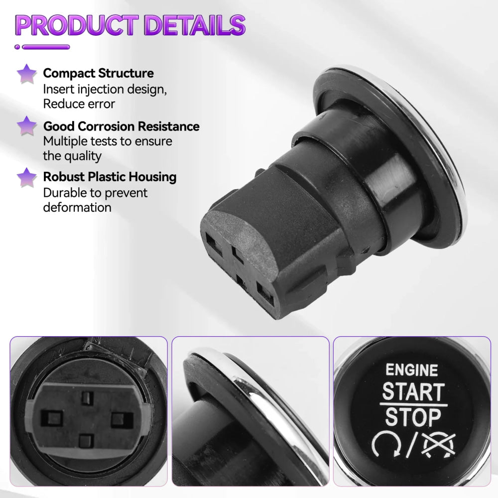 Keyless Go Start Stop Ignition Button Switch for Dodge Challenger Durango Grand Caravan Jeep Grand Cherokee 1FU931X9AC 33370101