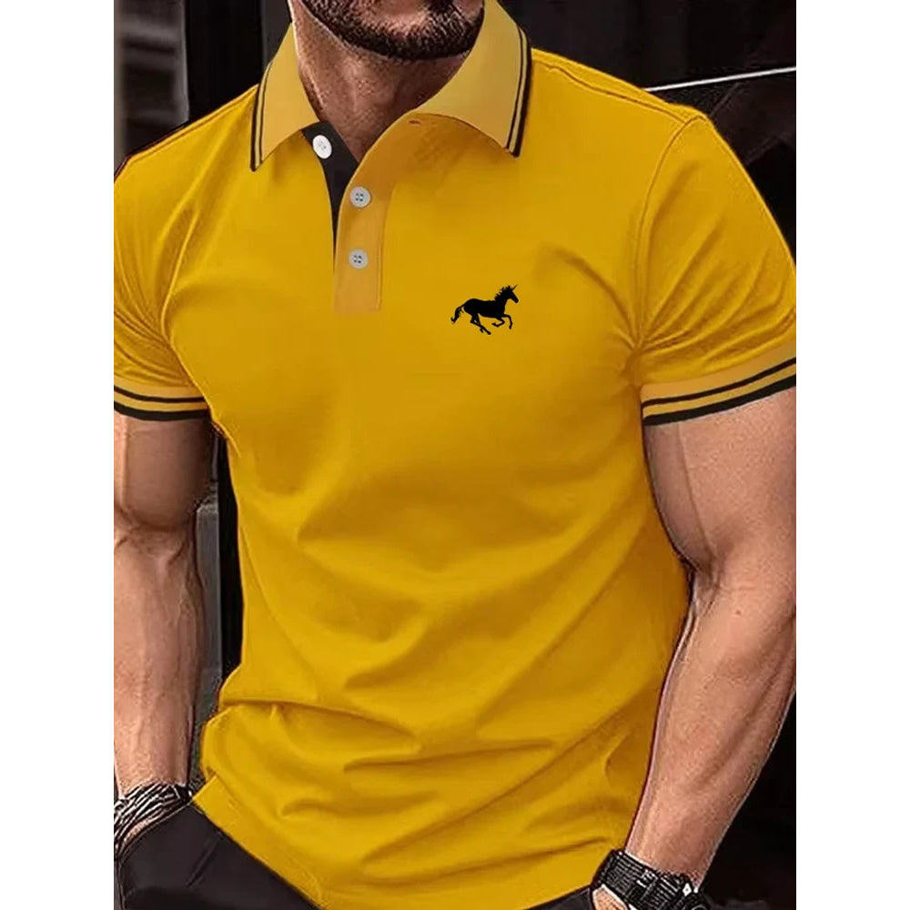 Nueva camiseta para hombre, Polo clásico de manga corta, camiseta informal de verano con solapa de botón, Polo informal de S-3XL súper grande