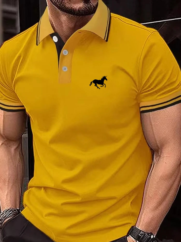 Nueva camiseta para hombre, Polo clásico de manga corta, camiseta informal de verano con solapa de botón, Polo informal de S-3XL súper grande