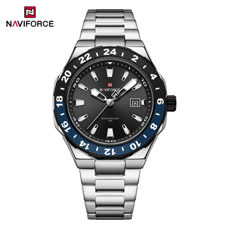 NAVIFORCE Luxury Watch for Men Quartz 3ATM Waterproof Stainless Steel Watches Business Fashion Men's Wristwatch2025