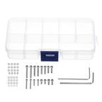 50pcs/set M2.5 Universal Turntable Headshell Cartridge Mounting Kit Stainless Steel Bolts Screws Nuts Set with Case