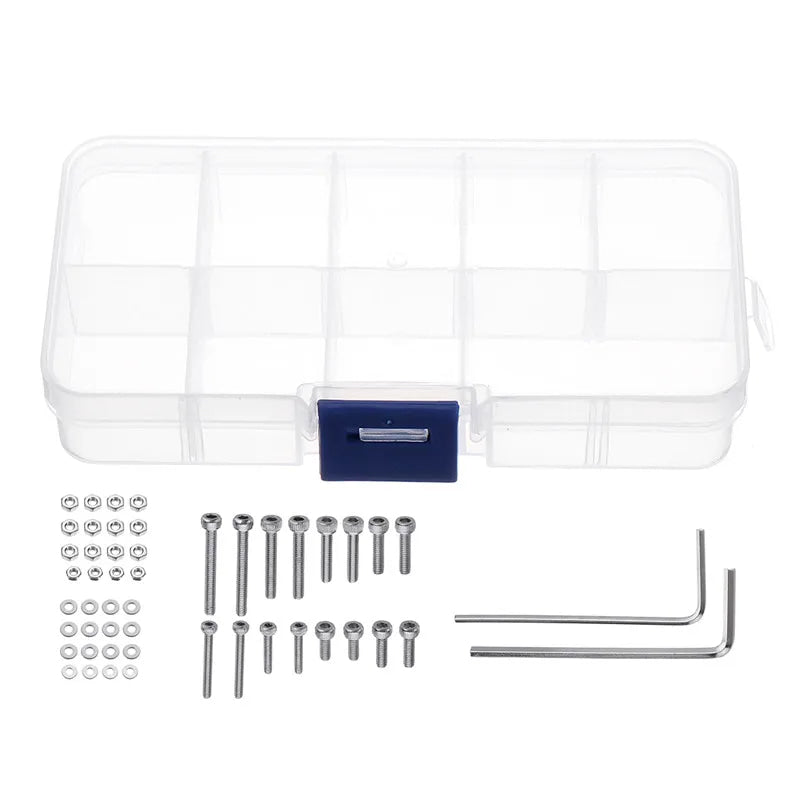 50pcs/set M2.5 Universal Turntable Headshell Cartridge Mounting Kit Stainless Steel Bolts Screws Nuts Set with Case