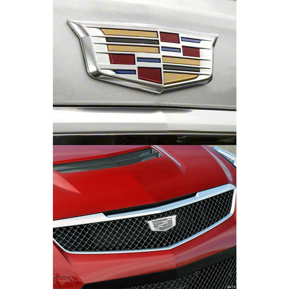 1pcs 3D ABS Car Front Grille Center Emblem Badge Rear Trunk Sticker Accessories For Cadillac CT4 CT5 CT6 XT4 XT5 XT6 XTS ATS