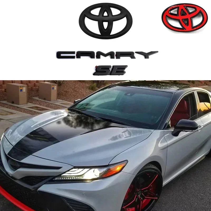 3pcs ABS Overlay logo for Toyota 2018-2024 Camry modified three-dimensional covering 3D SE XSE trunk sticker car accessories