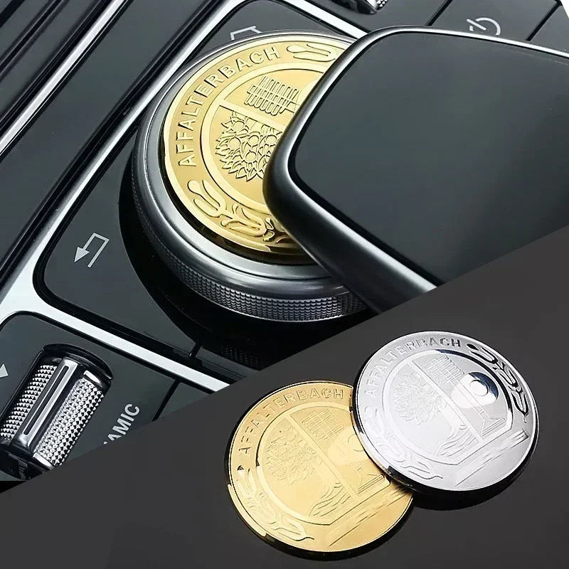1pc 48mm Car Central Control Multimedia Knob Cover Sticker For Mercedes Benz AMG GLC GLE CLA GLA W205 W211 W213 Car Accessories