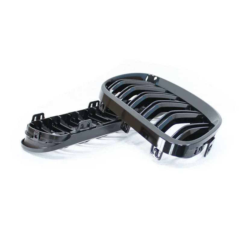 2Pcs Car Style Black Front Kidney Double Slat Grill Grille for-BMW E92 E93 3-Series 328I 335I Coupe LCI 2010-2013