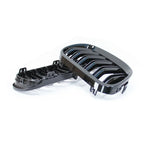 2Pcs Car Style Black Front Kidney Double Slat Grill Grille for-BMW E92 E93 3-Series 328I 335I Coupe LCI 2010-2013