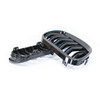 2Pcs Car Style Black Front Kidney Double Slat Grill Grille for-BMW E92 E93 3-Series 328I 335I Coupe LCI 2010-2013