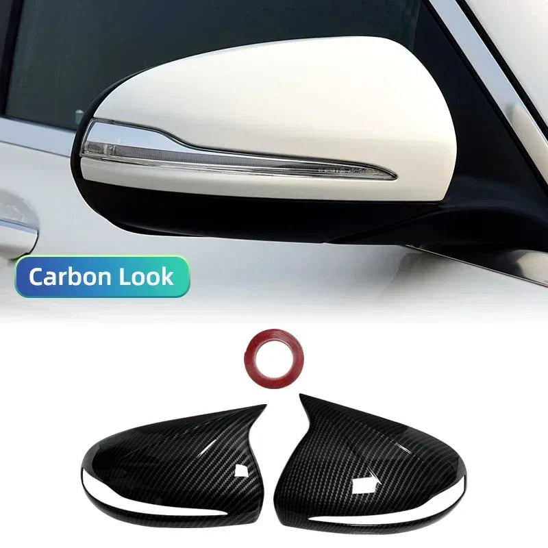 For Mercedes Benz C GLC S E Class W205 X253 W222 W213 W238 carbon Black Side Rearview Mirror Cover Caps Shell LHD RHD
