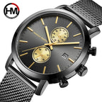 Reloj Hannah Martin Top para hombre, marca de estilo empresarial, acero inoxidable, moda, resistente al agua, deportivo, reloj de cuarzo multifuncional para hombre