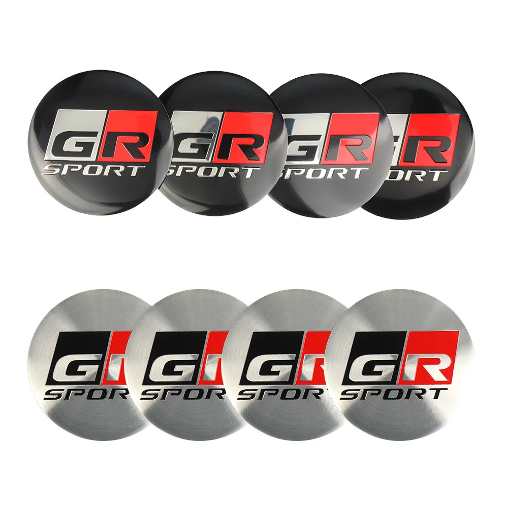 56mm 60mm GR Sport Emblem Car Wheel Center Hub Cap Stickers Decoration For Toyota Hilux Crown CHR Yaris Camry Prius Rav4 Avalon