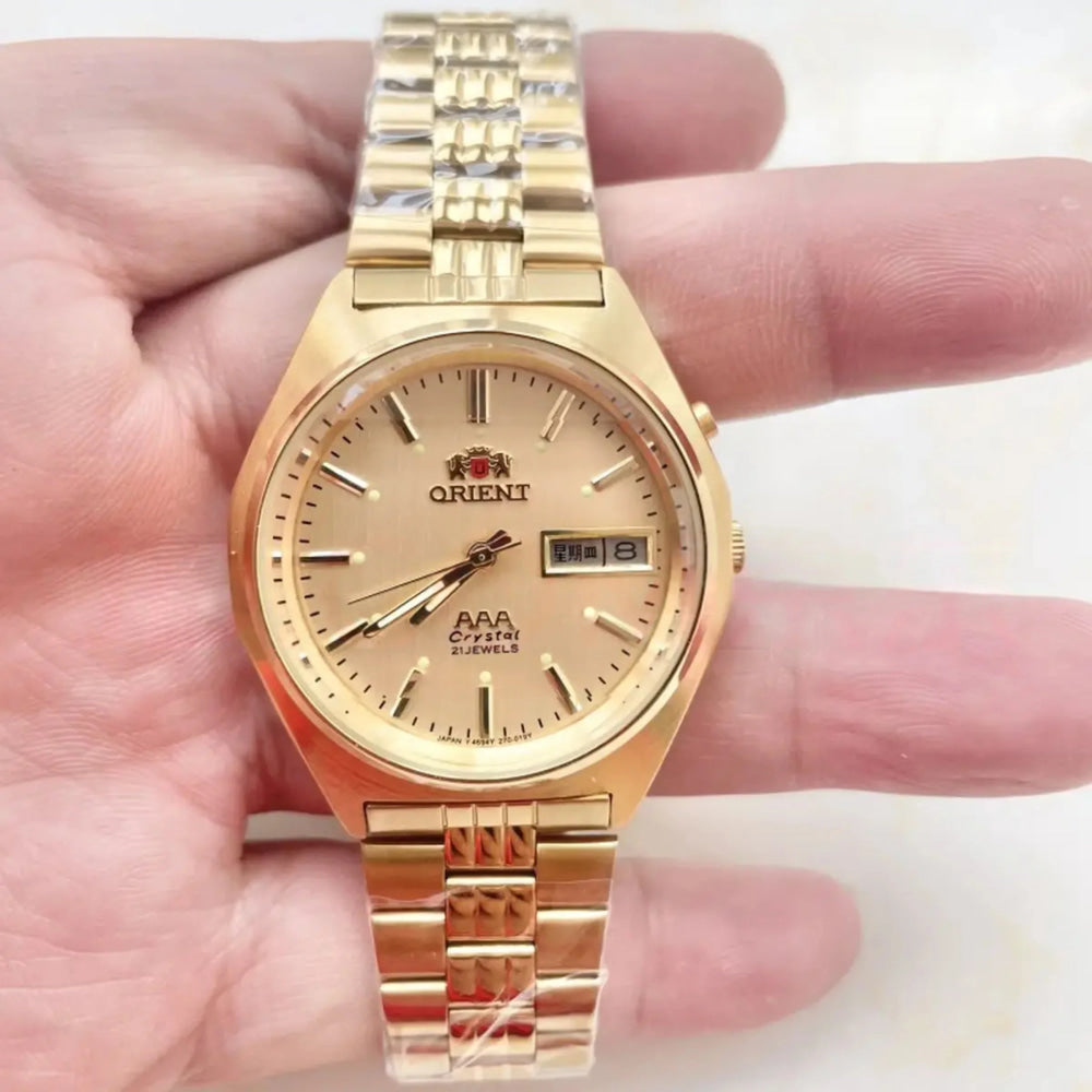 36MM Casual Diamond Date Sports Watch with Japanese Movement Unisex Mechanical Watch in Stainless Steel World Time Orient Series