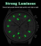 POEDAGAR Luxury Man Wristwatch Chronograph Date Waterproof Leather Men Watch Casual Quartz Men's Watches Sports Male Clock Reloj