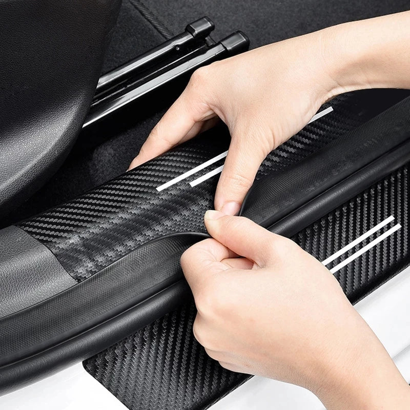 Carbon Fiber Car Stickers Door Sill Protector Bumper Protection Tape for Chevrolet SS Sport Cruze Camaro Captiva Aveo Lacetti