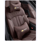 Nappa Leather Car Headrest Neck Pillow Waist Cushioning For Chevrolet Spark Captiva Cruze Malibu Equinox Trax Camaro Blazer