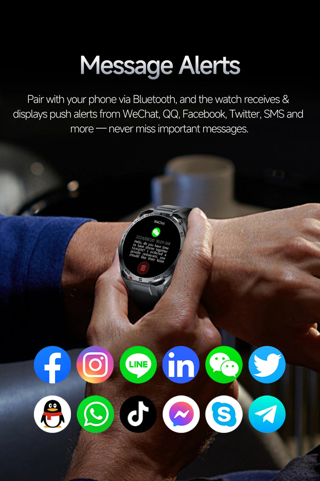 2026 New ECG AI Health Smartwatch for Men 1.53"AMOLED BP/Heart Rate Monitor BT Call IP68 Waterproof Smart Watch for Android IOS