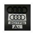 AUDI A1 4 Ring logo ABS Black Car Hood Front Bonnet Grill Rear Trunk Emblem Badge Sticker A1 Mark 30TFSI Emblem For Audi A1
