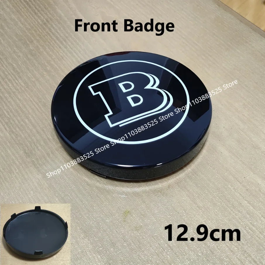 12.9cm Support Acc Car Front Grill Emblem Badge with B Logo for Smart BRABUS W453 2015-2019 Modify Badge Accessories