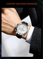 POEDAGAR Luxury Man Wristwatch Chronograph Date Waterproof Leather Men Watch Casual Quartz Men's Watches Sports Male Clock Reloj