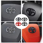 3D ABS Toyota Logo Car Emblem Steering Wheel Sticker For Toyota Hilux Prius Avensis Auris Verso Corolla Camry Auto Accessories