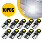 10/2Pcs T10 W5W LED Canbus No Error 194 168 501 Bulb 5W5 Car Interior Lights Lamp Map Dome Reading Lights 12V 6000K White