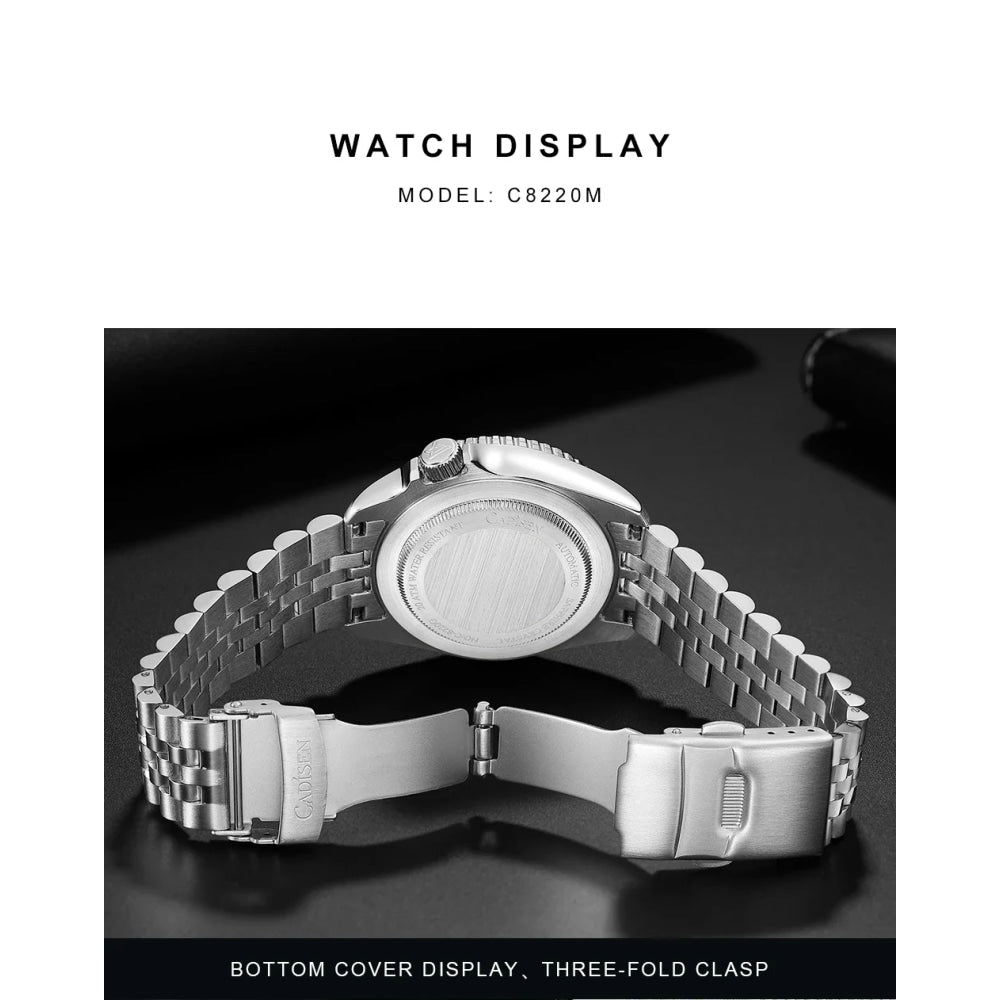 CADISEN New Luminous Men Mechanical Wristwatches Ceramic Bezel Sapphire Glass Automatic Watch Men Relogio Masculino