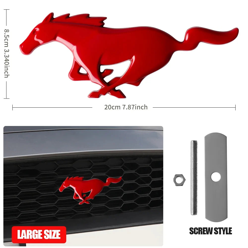 3D Metal Car Front Grille Emblem Logo Rear Trunk Badge Sticker For Ford Mustang Fiesta Focus Ranger Smax Kuga Mondeo Accessories