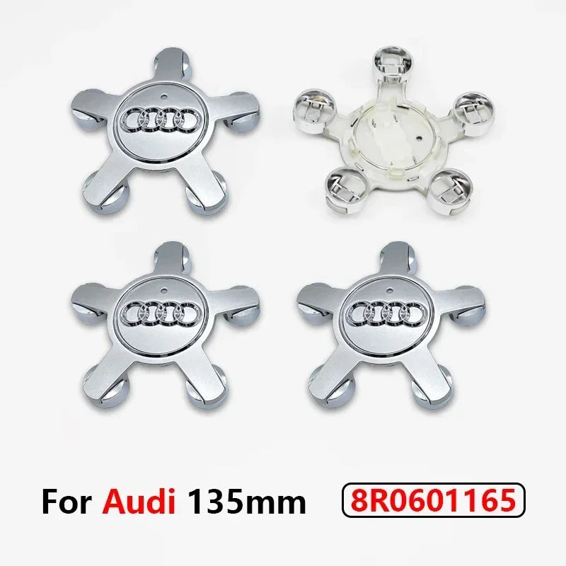 4pcs Audi 135MM Car Hub Caps 8R0601165 4F0601165 For A4 A5 A6 A7 Q3 Q5 A3 S5 Accessories Auto Wheel Center Cap Hubcap Rim Covers