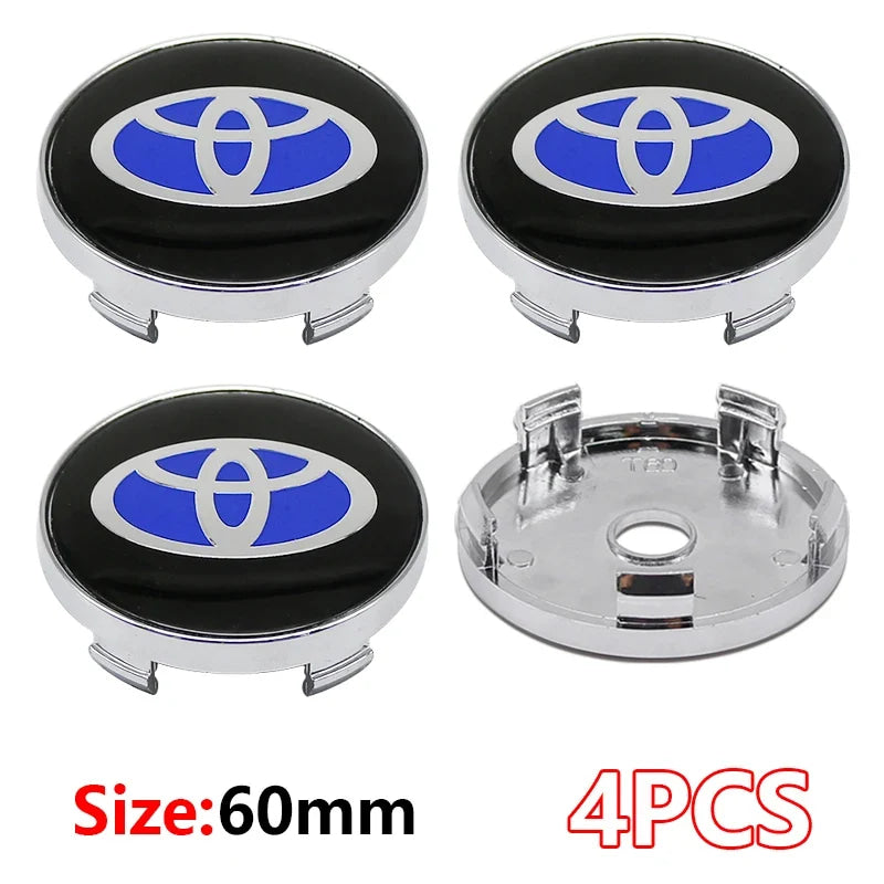 4Pcs Car Wheel Center Hub Caps Emblem Badge Rim Dust Cover For Toyota Corolla Camry Highlander Yaris Prius CHR Auto Accessories