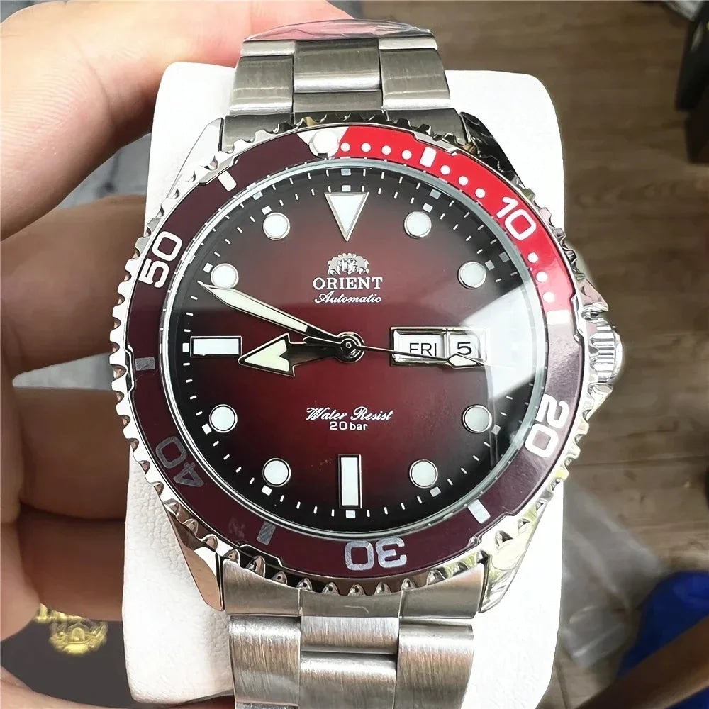 Orient Automatic Diver Watch Men 200M Waterproof Multi-Color Dial Stainless Steel Wristwatch