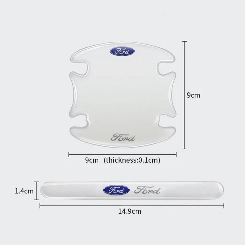 Car Styling Door Bowl Handle Protector Stickers Transparent Anti-scratch Film For Ford Fiesta Mondeo Focus Mk2 Mk3 Ranger Kuga