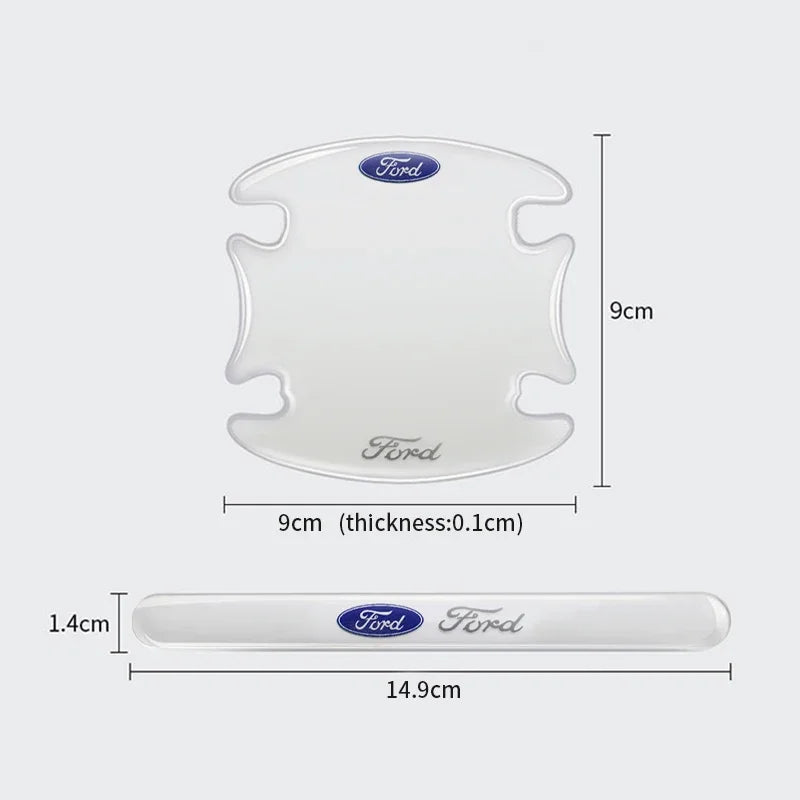 Car Styling Door Bowl Handle Protector Stickers Transparent Anti-scratch Film For Ford Fiesta Mondeo Focus Mk2 Mk3 Ranger Kuga