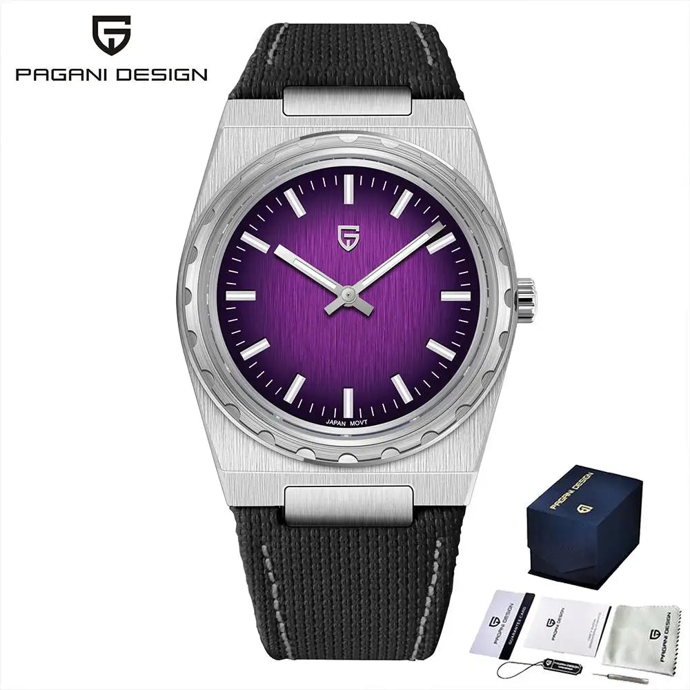 PAGANI DESIGN Men's Sport Quartz Watches Ultra-Thin 7mm Series 222 Sapphire Stainless Steel Waterproof Watches for Man