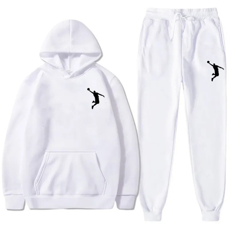 Sports Basketball Brand Sweatshirt Sweatpants Men Women 2 Pieces Sets Tracksuit Fashion Casual Hooded Sportswear Sudadera Hombre