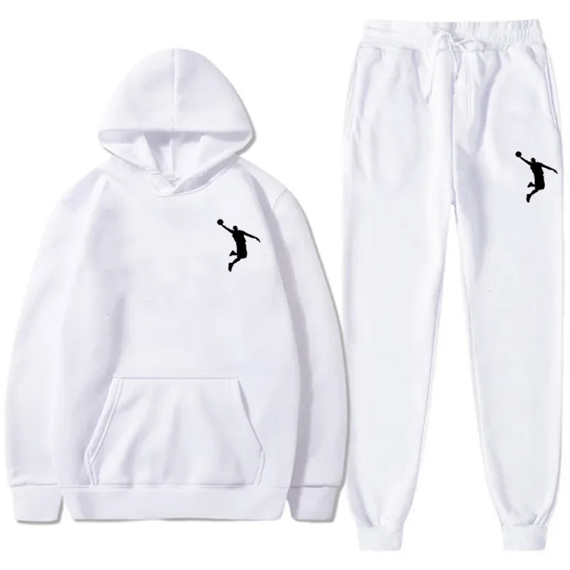 Sports Basketball Brand Sweatshirt Sweatpants Men Women 2 Pieces Sets Tracksuit Fashion Casual Hooded Sportswear Sudadera Hombre