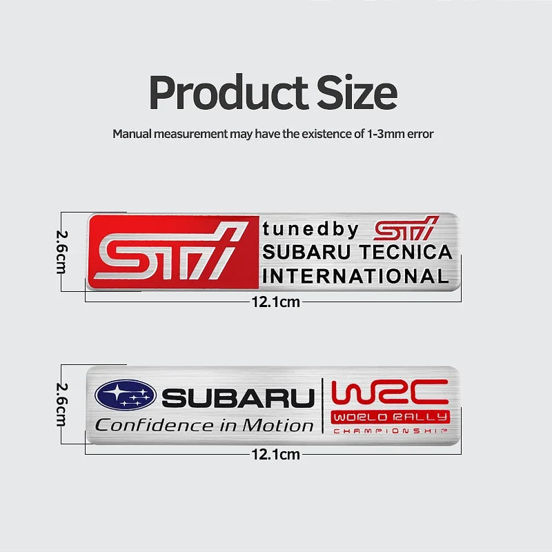 Aluminium Alloy Car Emblem Badge Sticker Decals Decoration For Subaru STI Impreza Legacy WRX BRZ Forester XV Outback Crosstrek