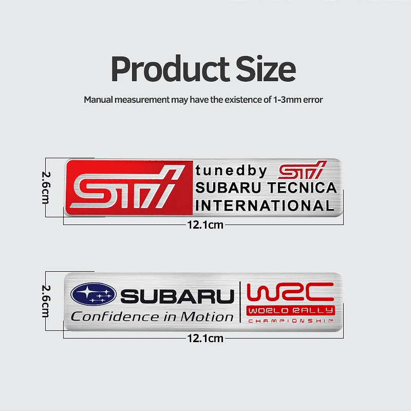Aluminium Alloy Car Emblem Badge Sticker Decals Decoration For Subaru STI Impreza Legacy WRX BRZ Forester XV Outback Crosstrek